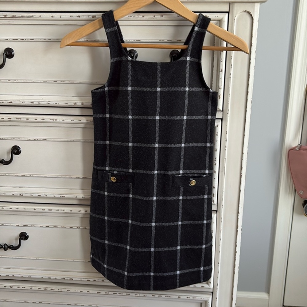 Abercrombie Kids Grid Check Pinafore Dress Size 9/10